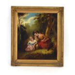 19th Century English School,Two children asleep in a woods,unsigned,oil on canvas,image 73 x 61 cm