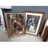 2 x framed and glazed prints, 'The Courting Couple' and nursery school interior