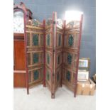 Painted three fold Indian room divider