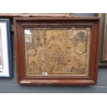 Framed and glazed map of Westmorland