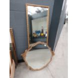 3 x gold framed mirrors