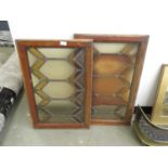 (3) Pair of stained glass panels