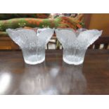 Two glass floral shaped bowls