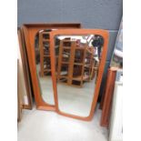 2 x 1960's teak framed mirrors