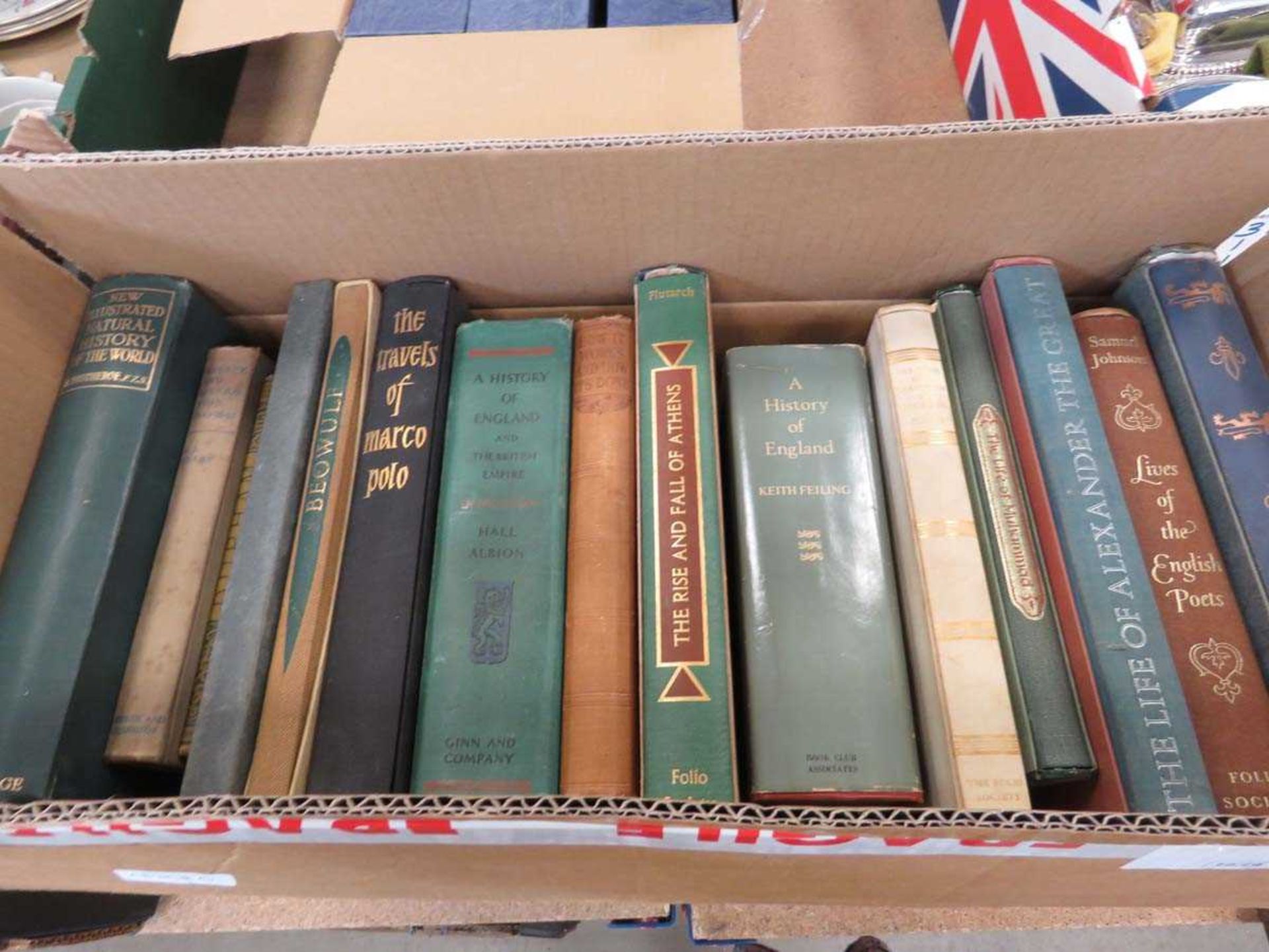 5 boxes containing reference books and novels incl. Pilgrim's Progress, African Travels, History - Image 2 of 6