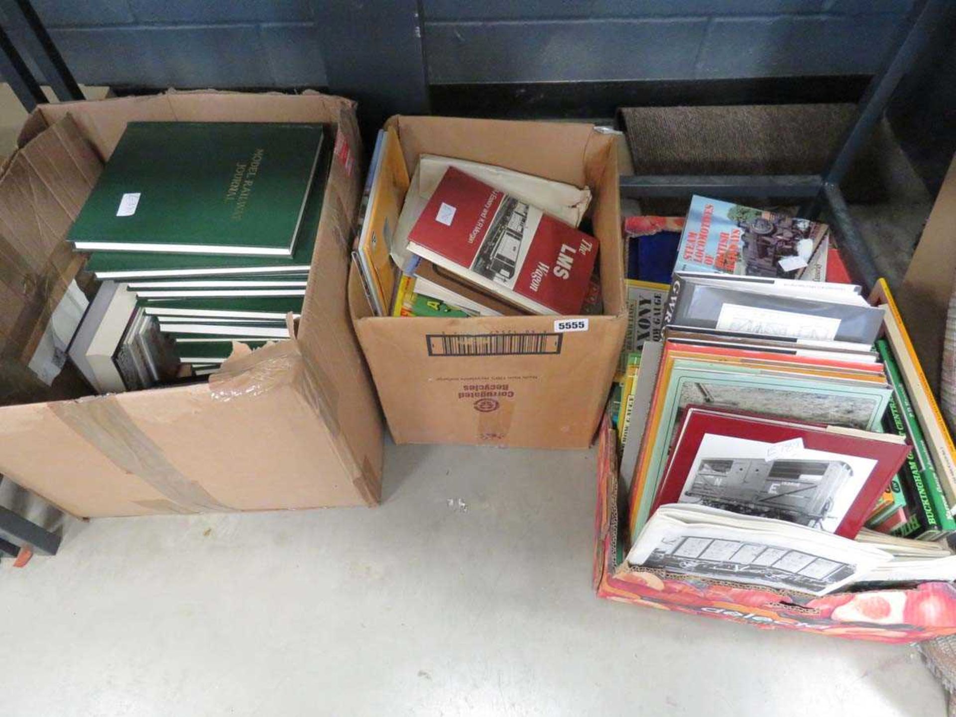 3 boxes containing railway journals and reference books