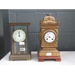 Two brass mantle clocks