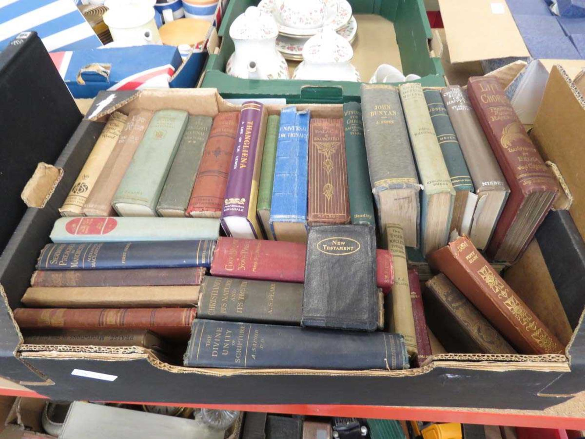 5 boxes containing reference books and novels incl. Pilgrim's Progress, African Travels, History - Image 3 of 6