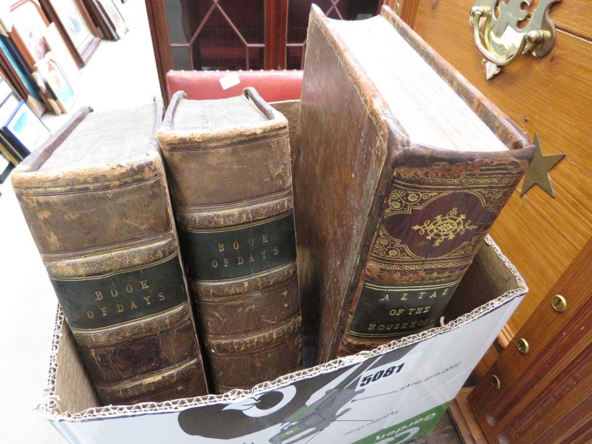 3 leather bound books incl. 2 volumes of 'The Book of Days' plus 'Alter of the Household'