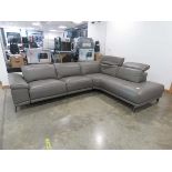 +VAT Grey leather-effect corner suite