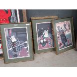 Six Japanese prints with warriors and various poses