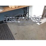 (2) Wrought iron house sign, 'Pebblecombe'