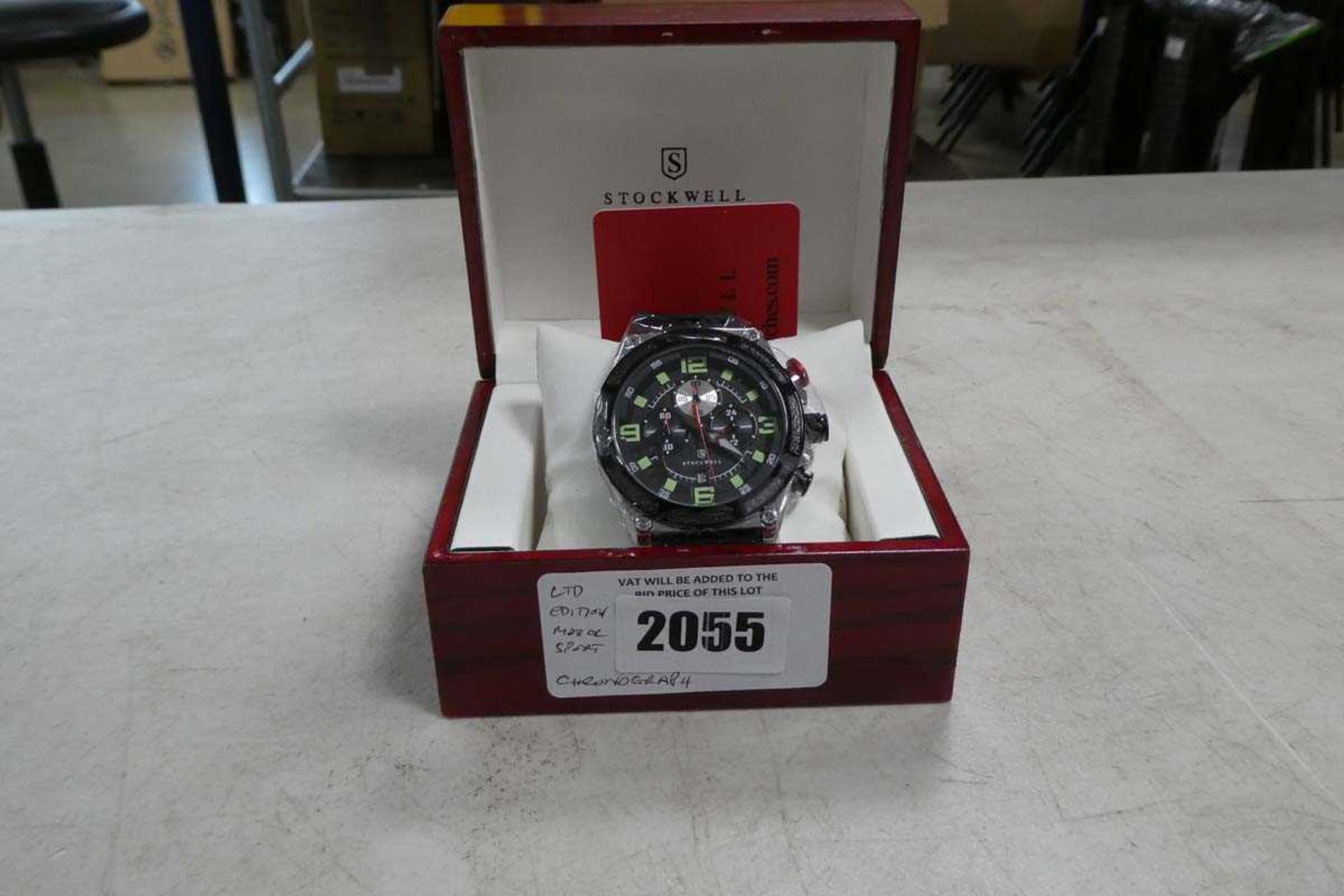 +VAT Stockwell limited edition motorsport racing chronograph wristwatch with box