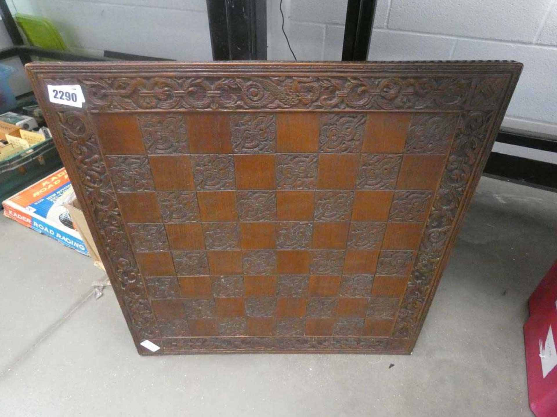 Large scale wooden chessboard, no pieces