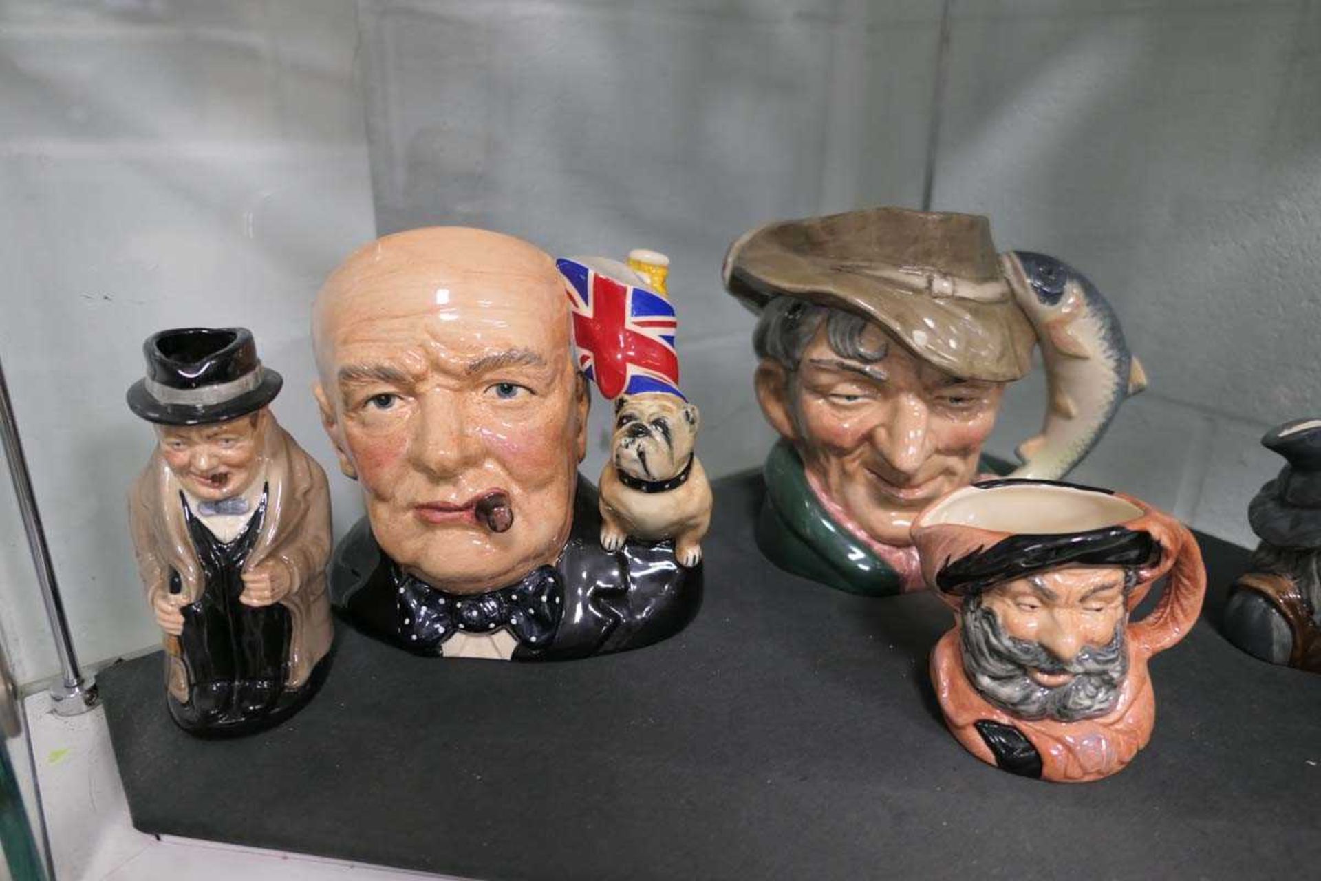 Wide selection of various size character jugs to include Queen Victoria, Nelson, Churchill and - Image 5 of 6