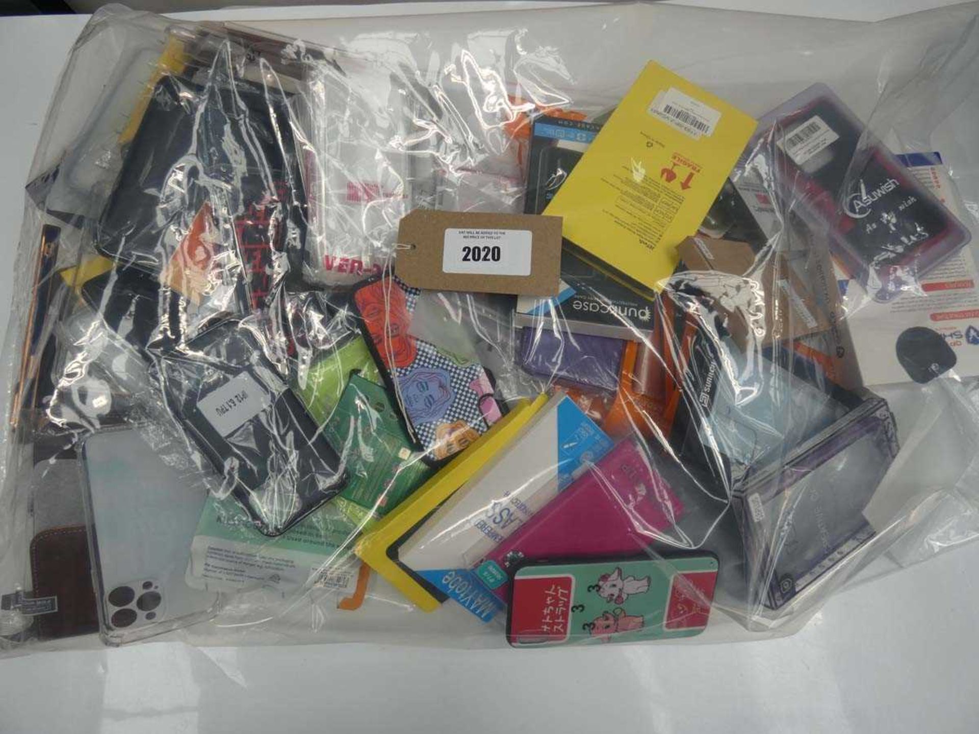 +VAT Bag containing quantity of mobile phone cases and covers