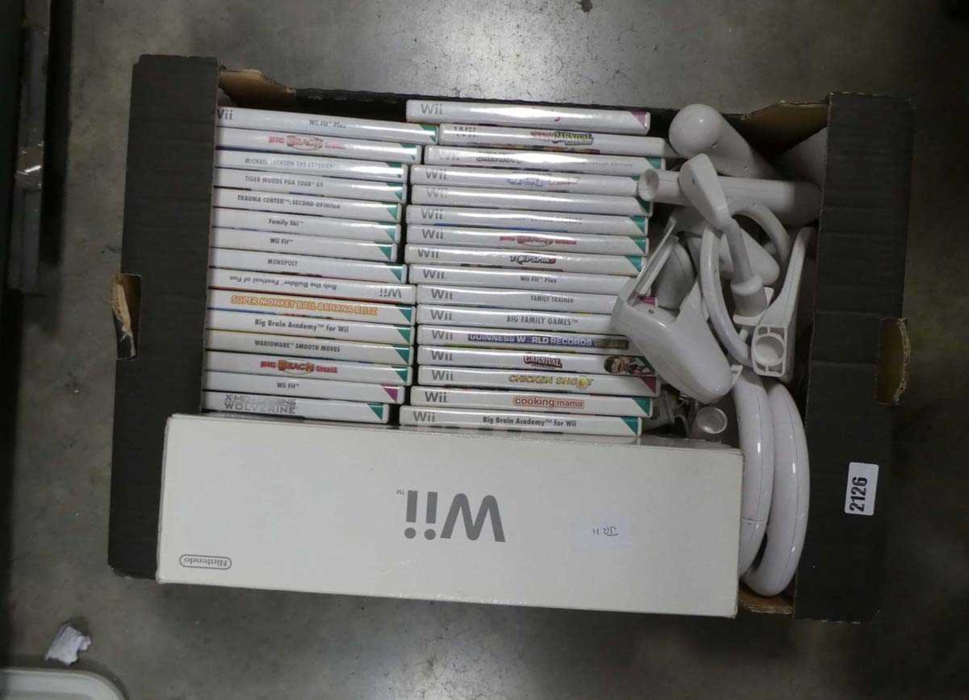 Nintendo Wii console with controller, accessories and a large selection of games