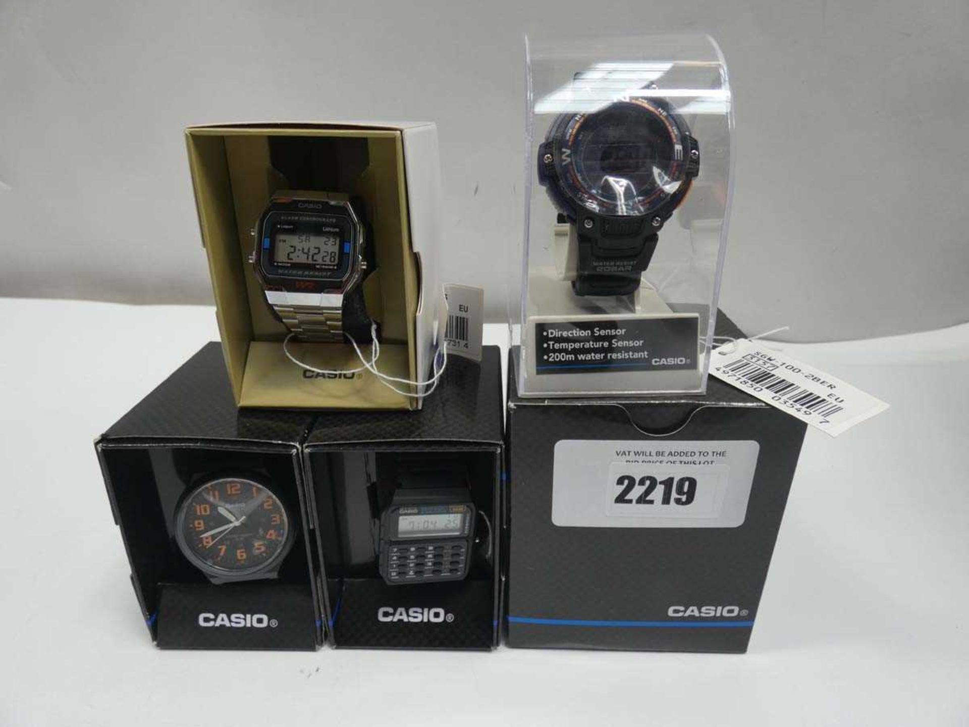 +VAT 4x Casio wristwatches; 3208, 3157, 1330 and 593