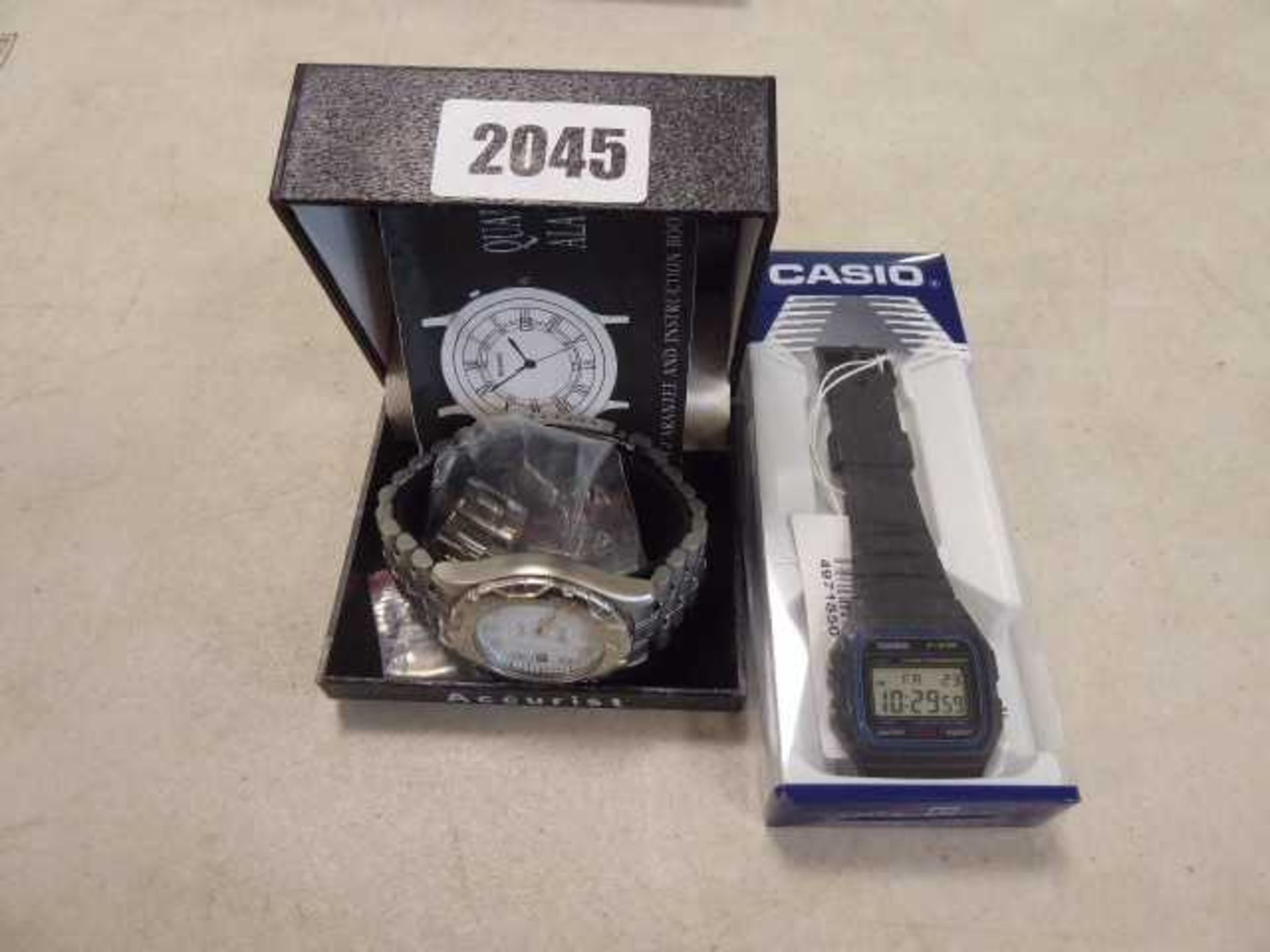 Accurist stainless steel strap watch with case