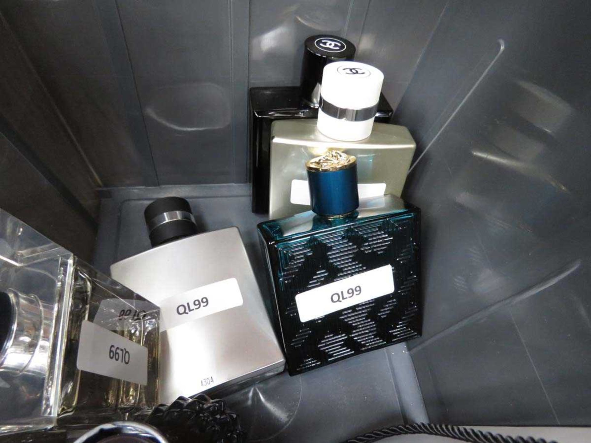 Box of various perfumes to include Paco Rabanne '1 Million', Chanel, Versace etc. - Image 2 of 2