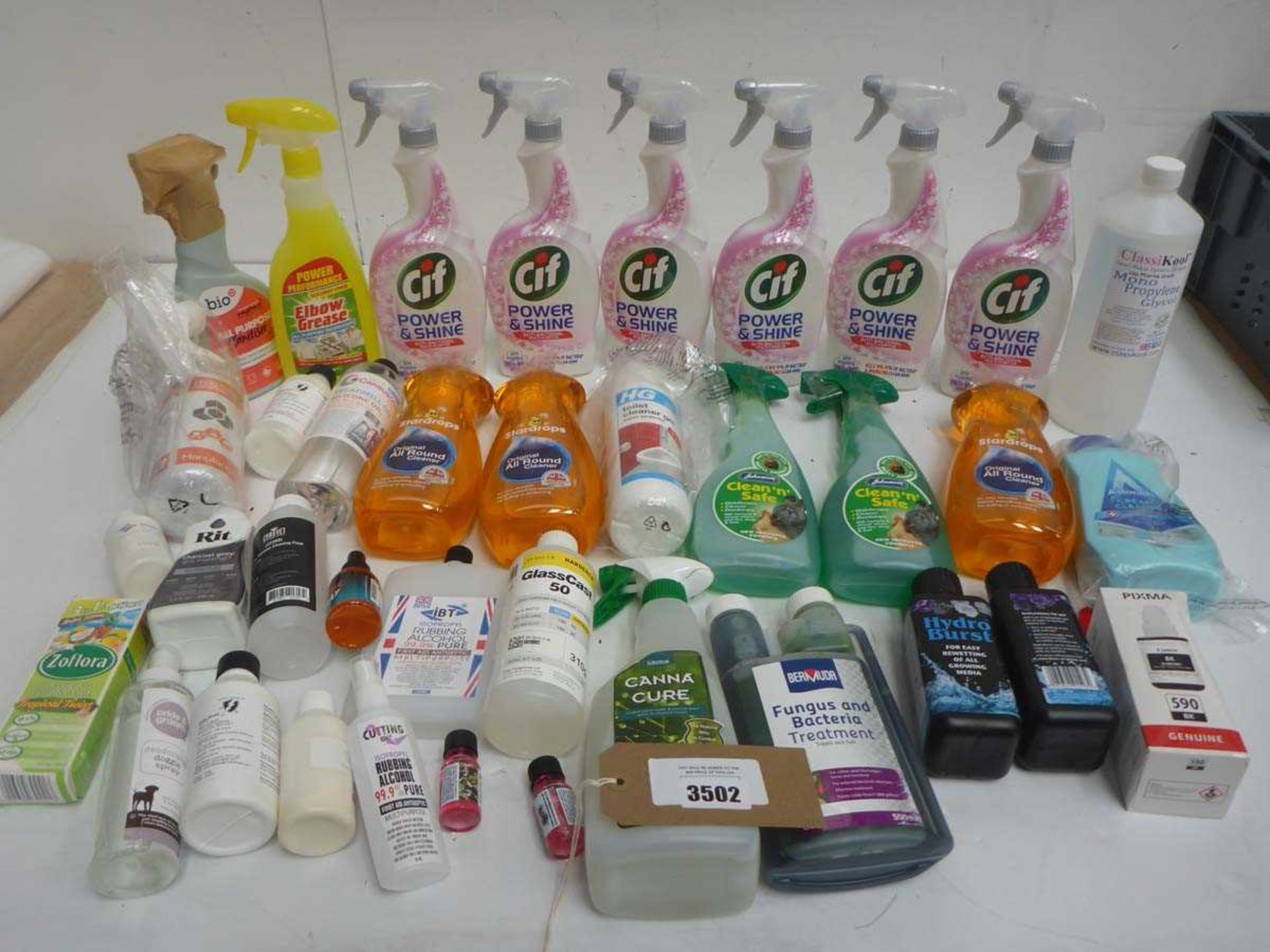 +VAT Assorted household cleaning products, plant feed etc
