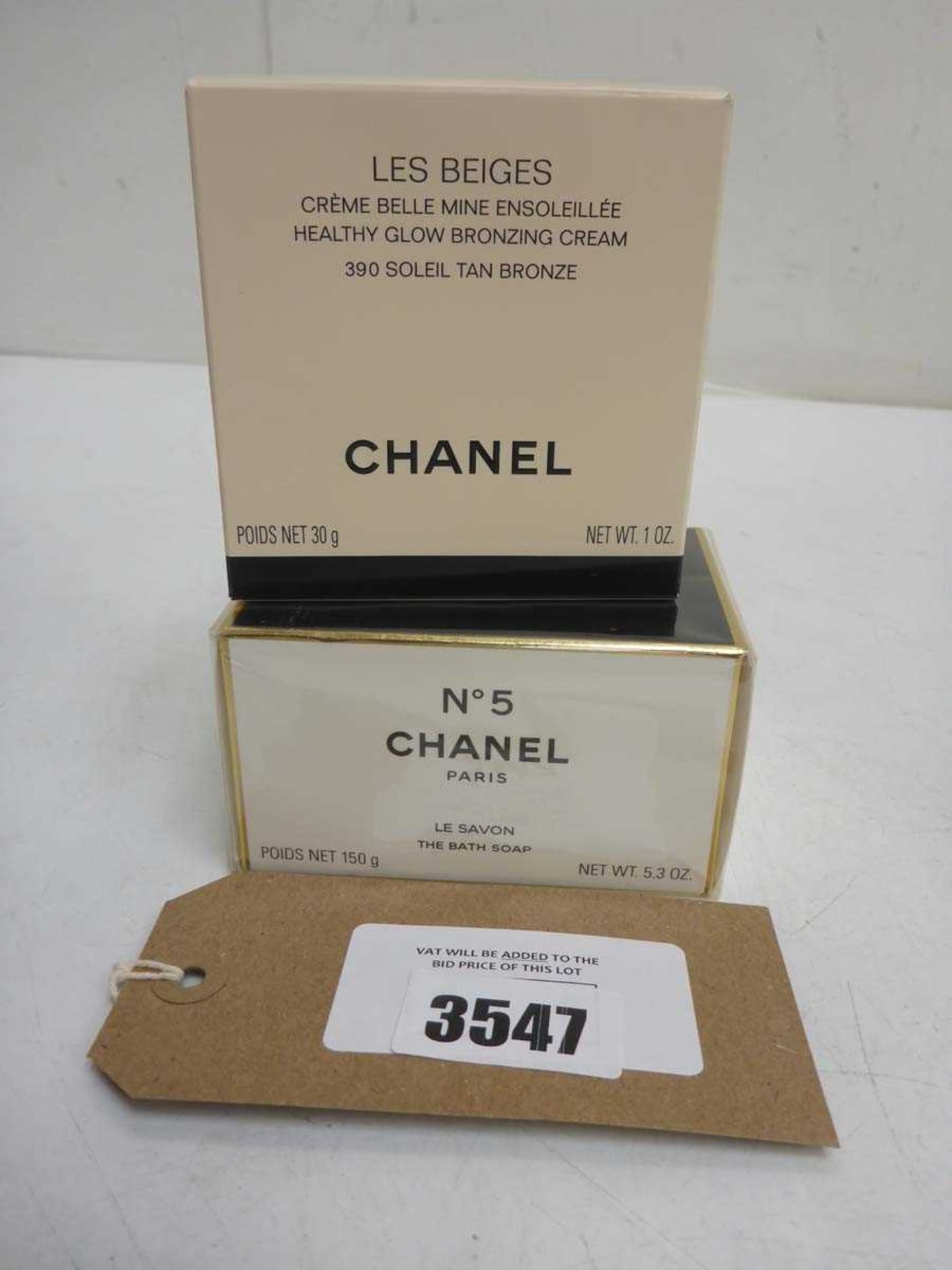 +VAT Chanel No. 5 The Bath Soap & Chanel healthy glow bronzing cream 30g