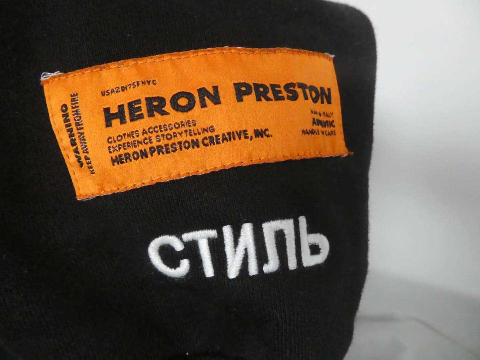 +VAT Heron Preston graphic image hoodie in black small (hanging) - Image 3 of 3
