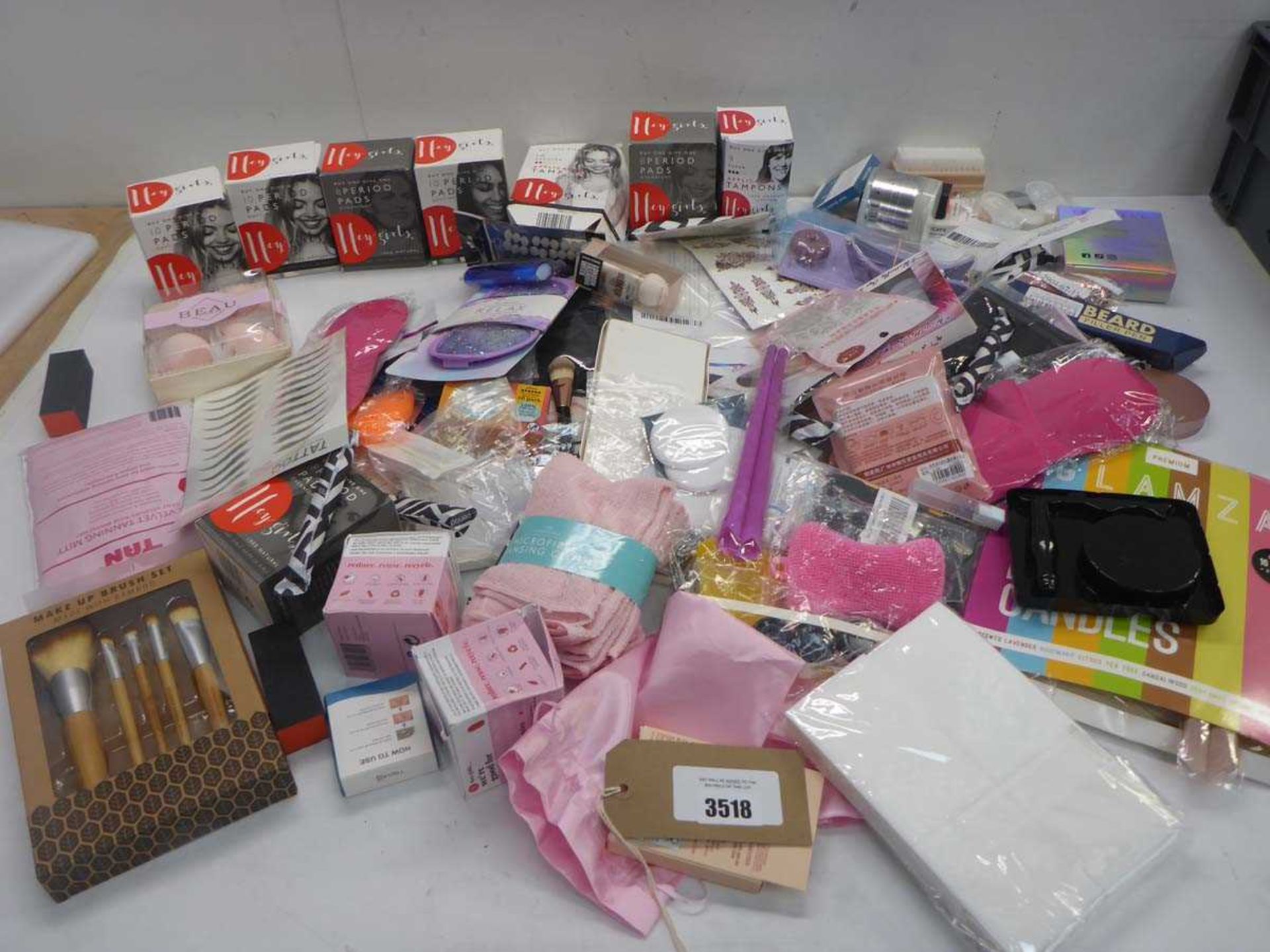 +VAT Bag containing beauty products including sanitary ware, false nails & accessories, facial