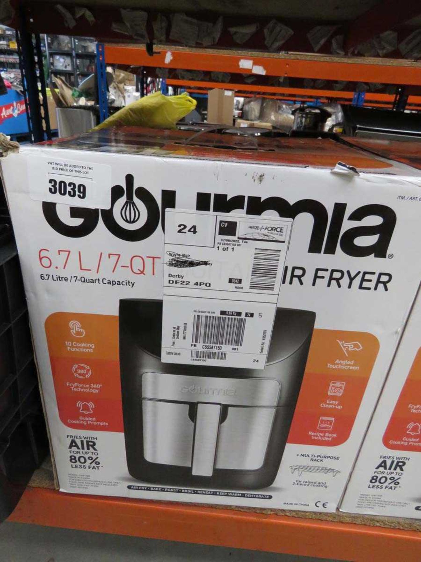 +VAT Gourmia 6.7L digital air fryer