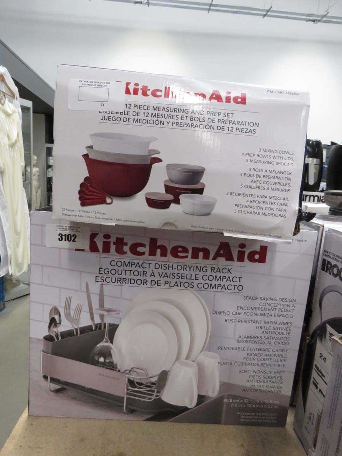 +VAT Kitchenaid Compact dish drying rack, plus Kitchenaid measuring and prep set