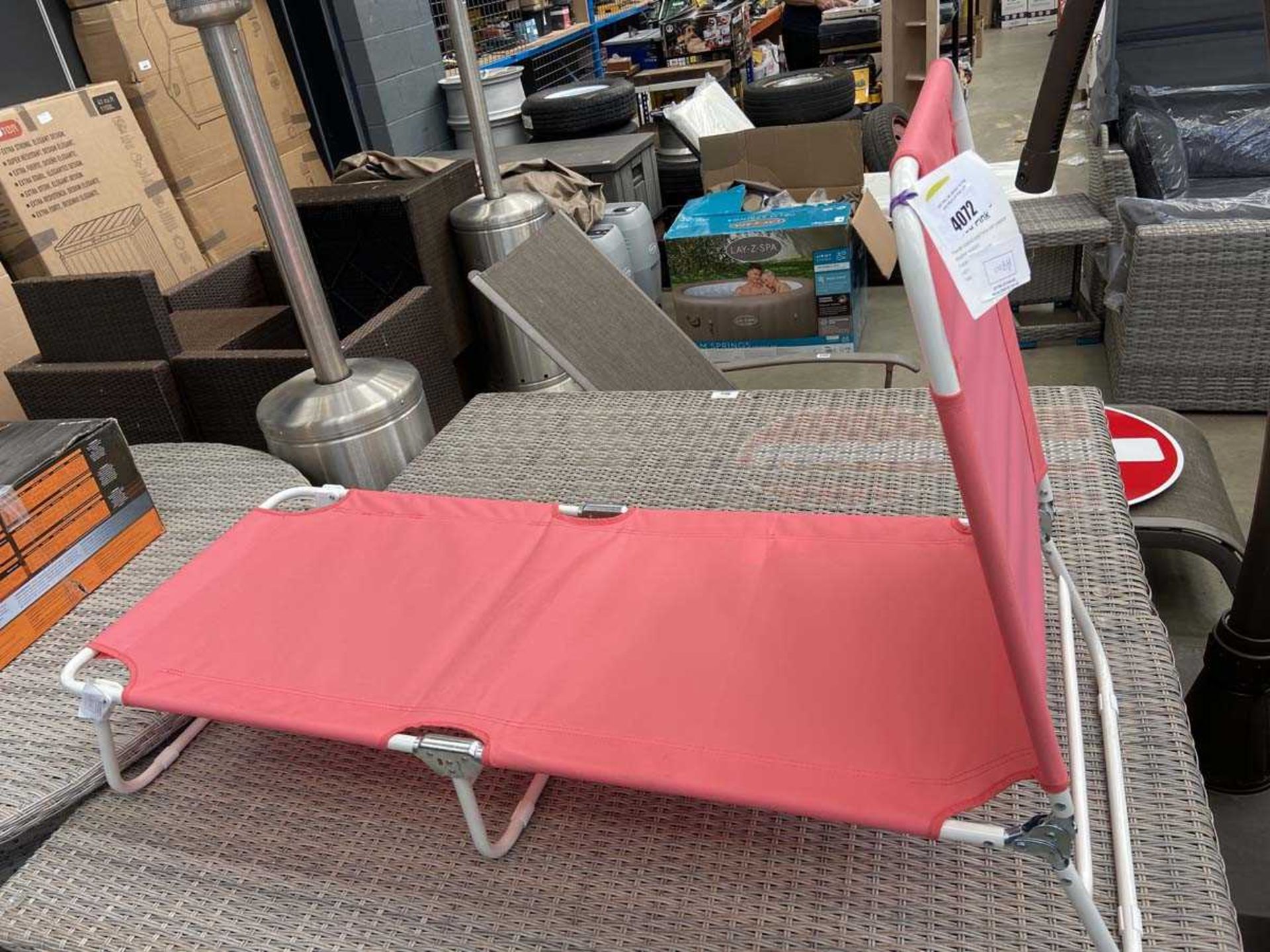 +VAT Pink garden sun lounger