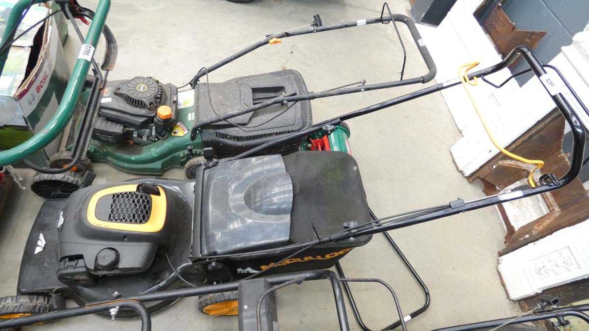 +VAT McCullough petrol powered rotary lawn mower with grass box