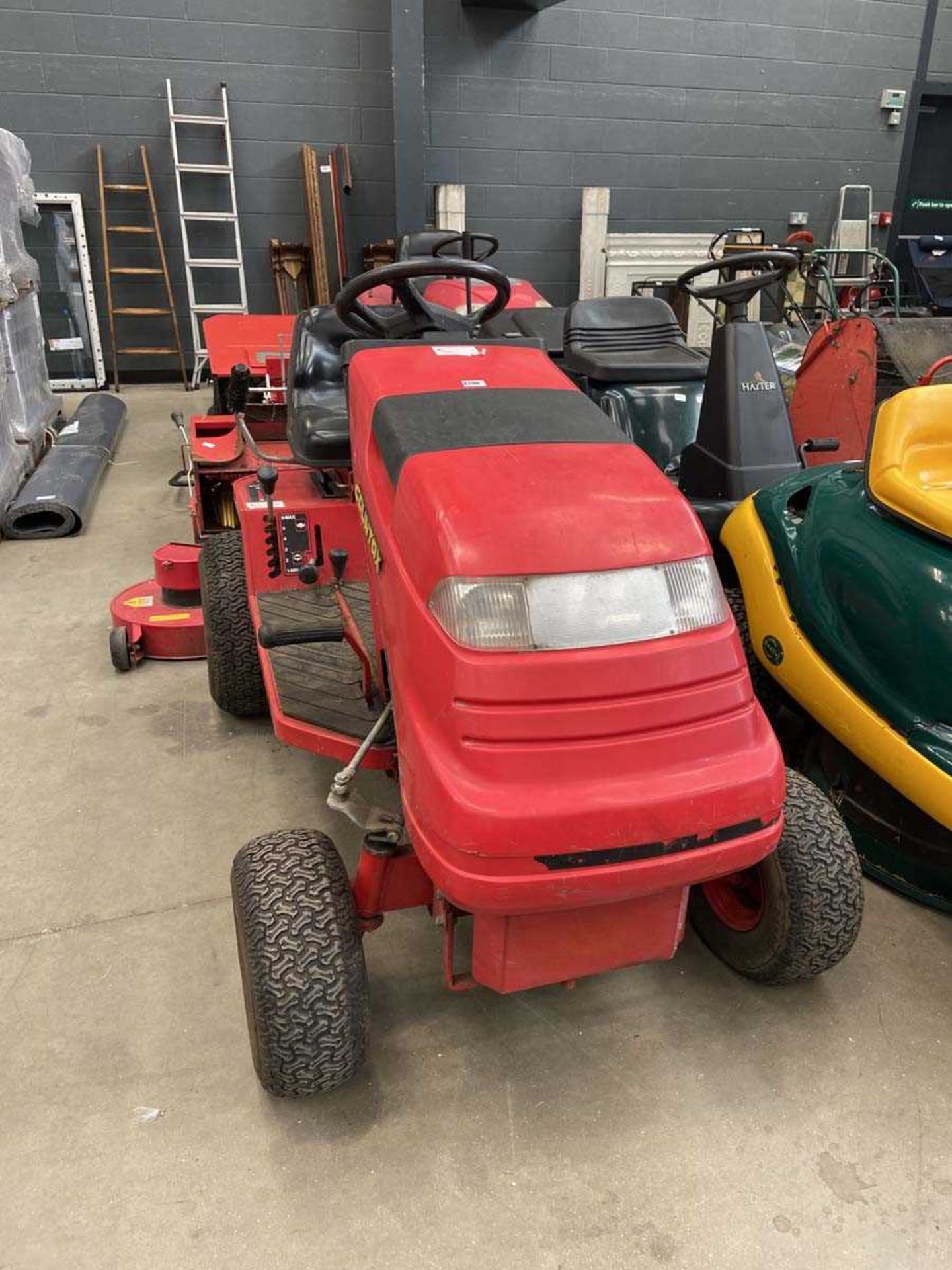 Countax C6008 hydrostatic ride on lawn mower with Tedder leaf collector, aerator, grass box and