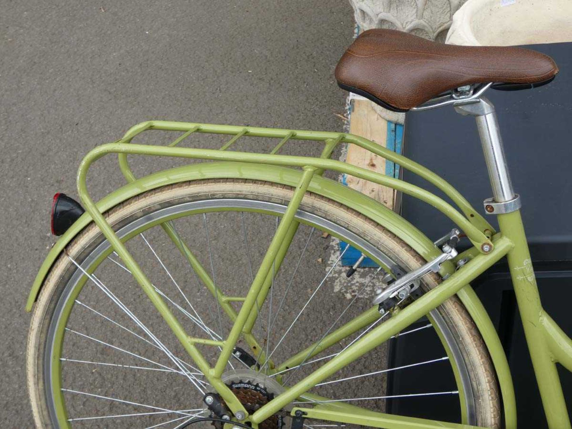 Step Through shopper bike in green with basket - Image 2 of 3