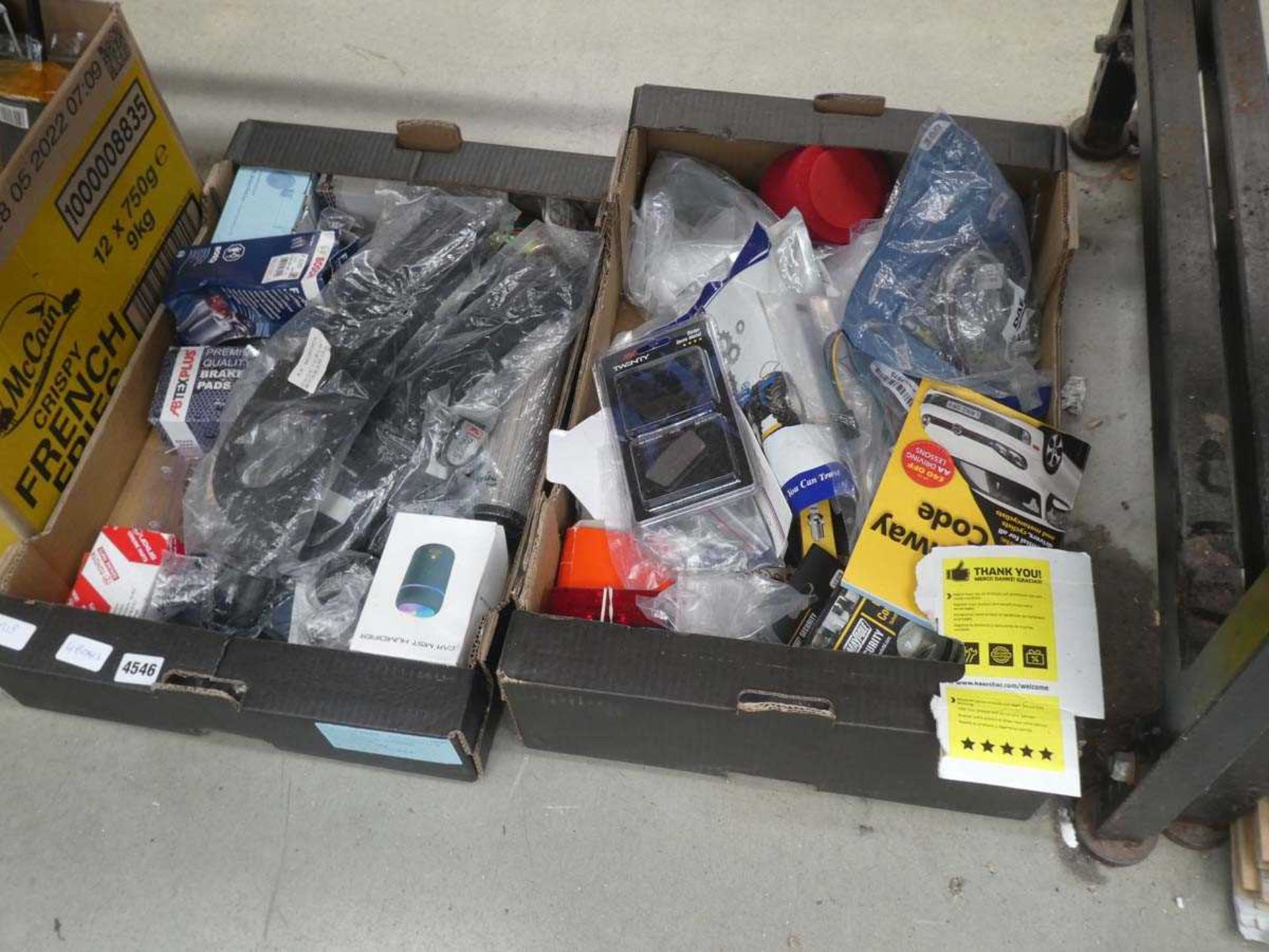 4 boxes of various car parts, cleaning accessories, pneumatic wheels, etc - Image 2 of 3