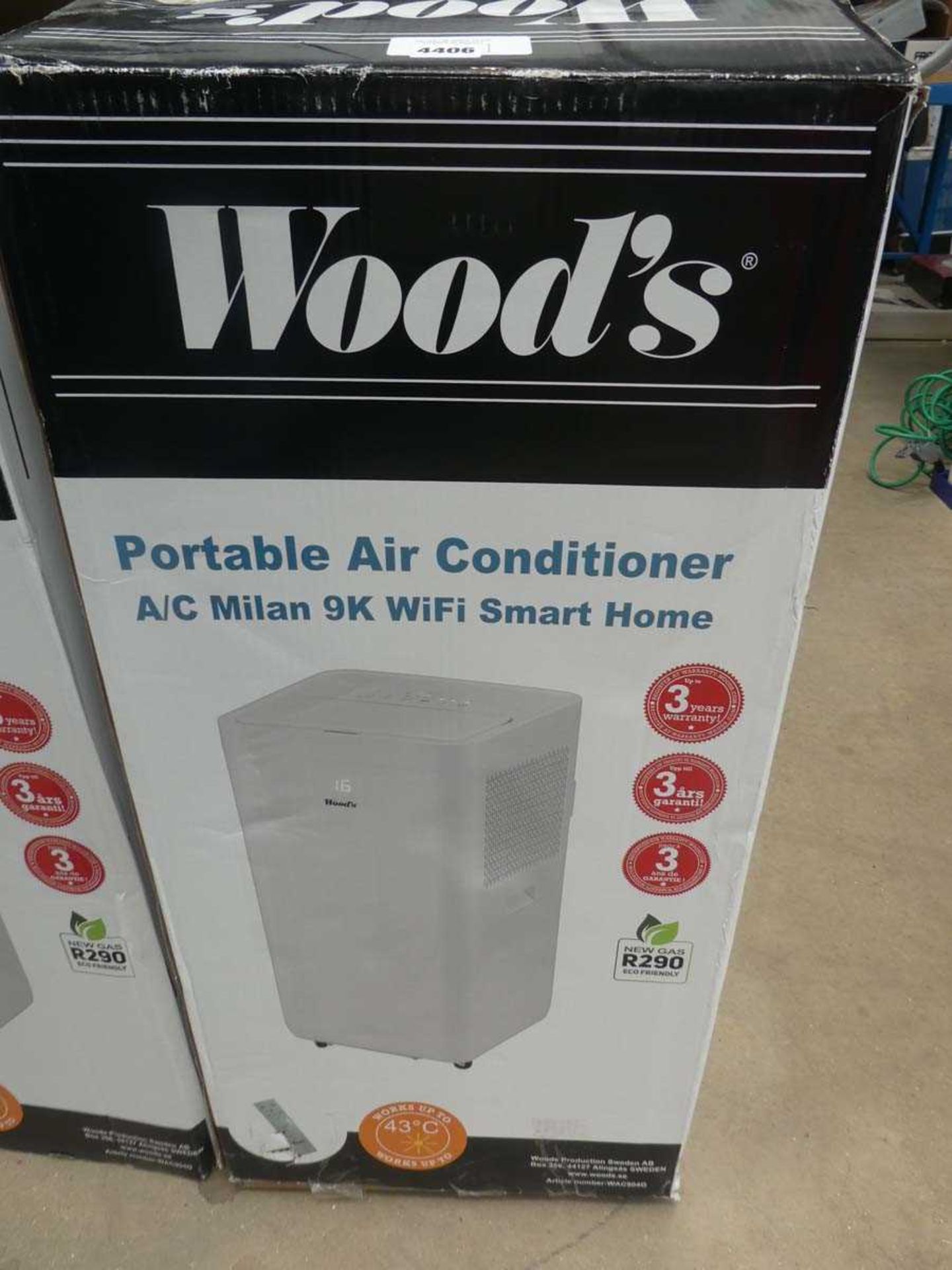 +VAT Boxed Woods portable air conditioner (continental plug)