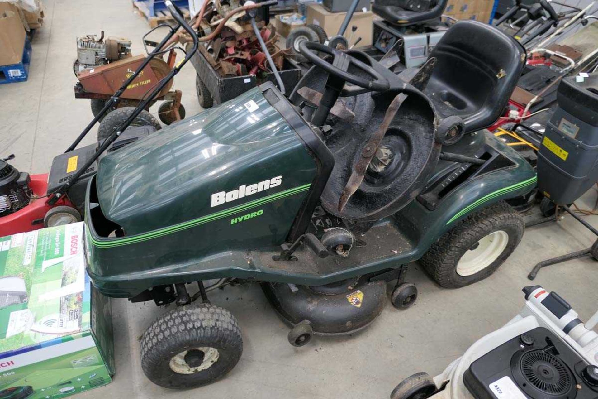 +VAT Bolands Hydro petrol powered ride on mower with spare bed