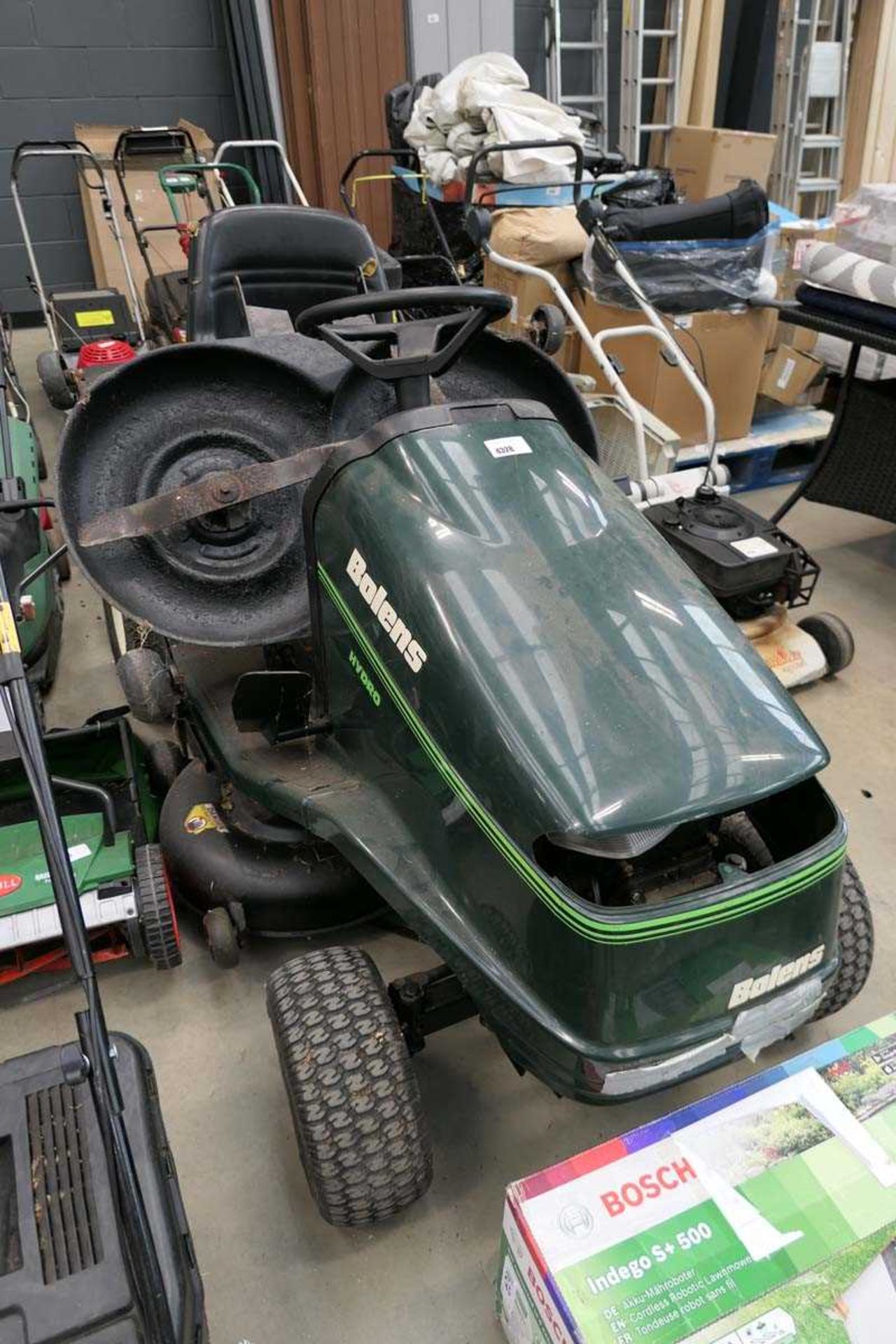 +VAT Bolands Hydro petrol powered ride on mower with spare bed - Image 2 of 4