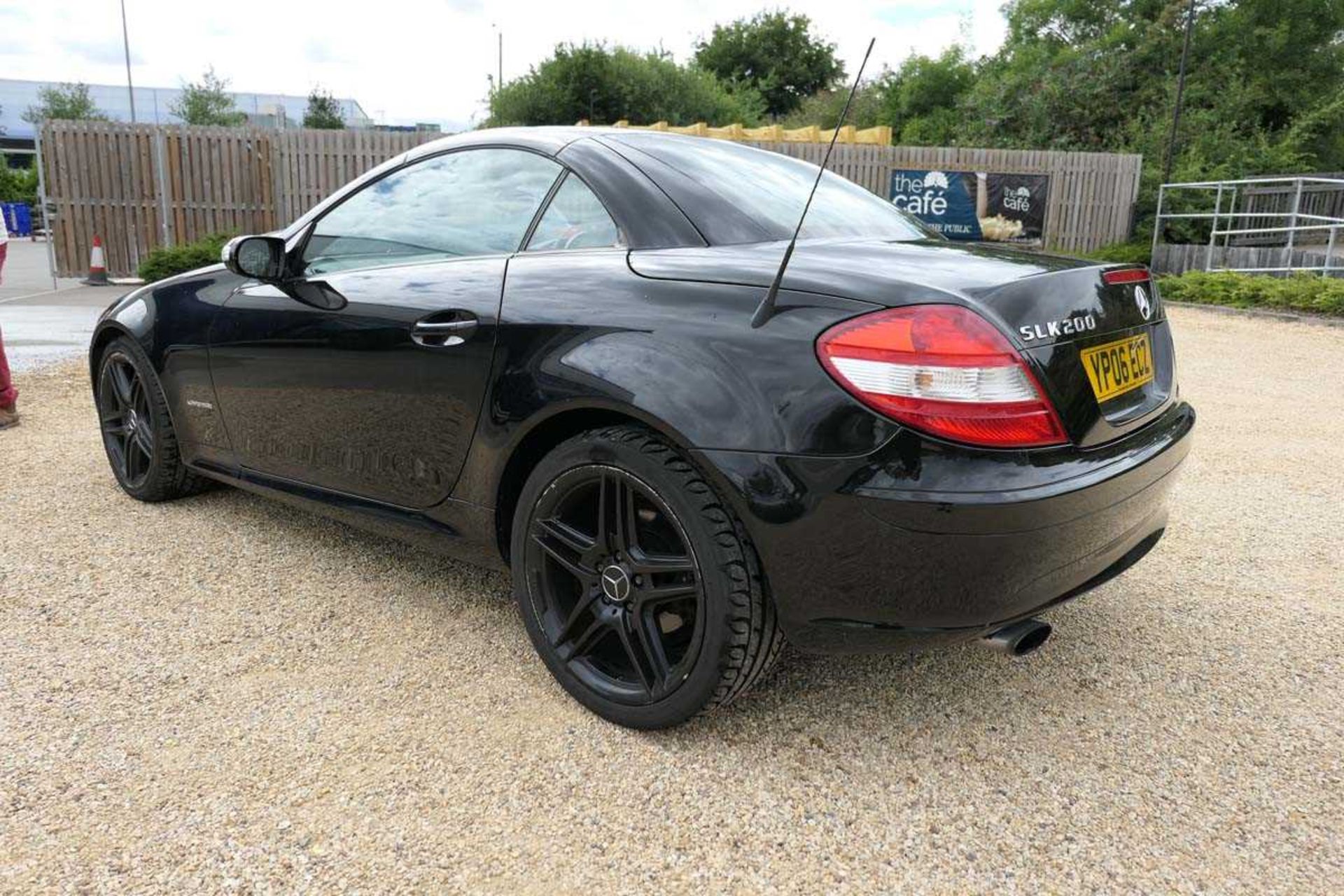 YP06 ECZ (2006) Mercedes 200 SLK Kompressor 1.8 litre automatic two door convertible in black, - Image 12 of 12