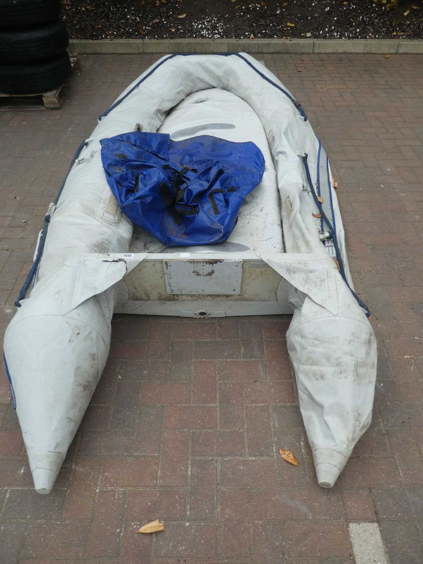 Quicksilver grey inflatable dinghy