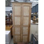 Stripped pine double door cupboard