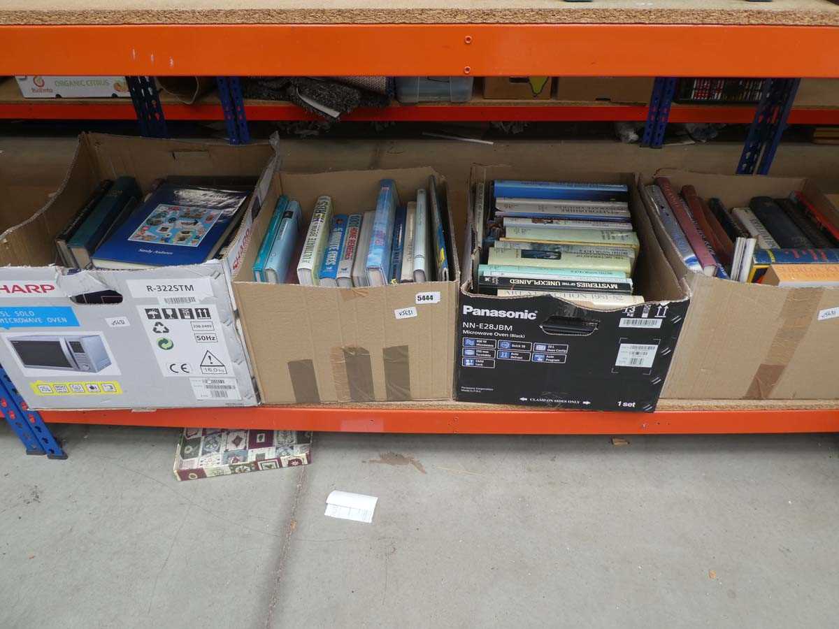 4 boxes containing a quantity of gardening porcelain art and military reference books