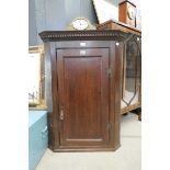 Victorian oak single door corner cupboard