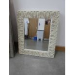 +VAT 2 x rectangular mirrors in cream painted floral frames