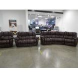 La-Z-Boy burgundy corner sofa in 3 sections plus a matching 2 seater and armchair