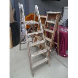 3 x wooden step ladders