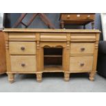 Pine seven drawer sideboard