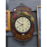 Replica wine bar quartz wall clock