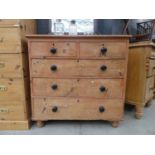 Pine chest of two over three drawers