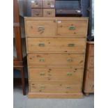 Pine chest of two over four drawers